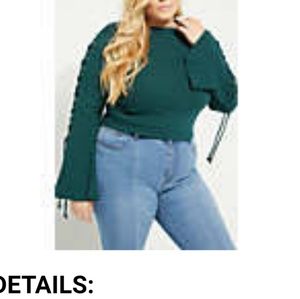 Rue21 lace up sleeve crop top